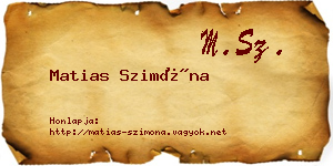 Matias Szimóna névjegykártya